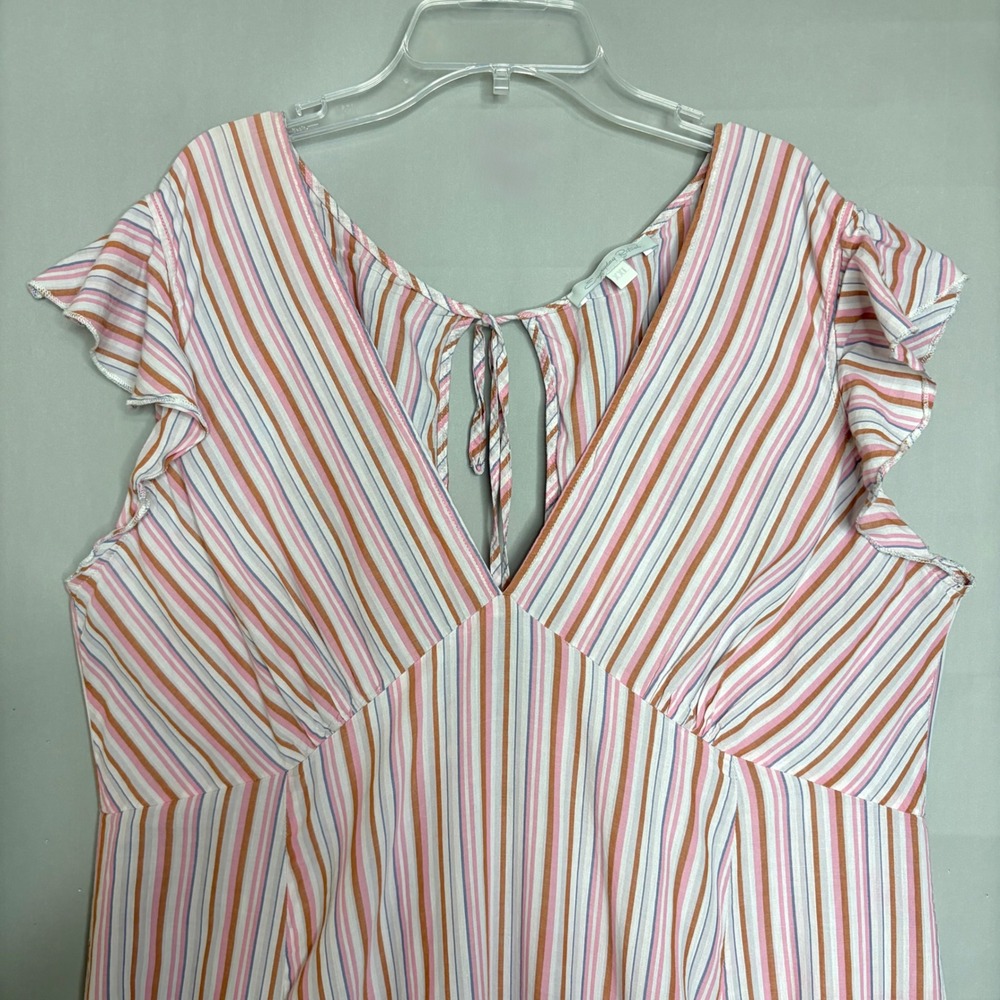 Everyday Ritual Heidi Nightgown XXL Pink Striped Cotton Cottagecore Sleep Dress - Picture 5 of 8